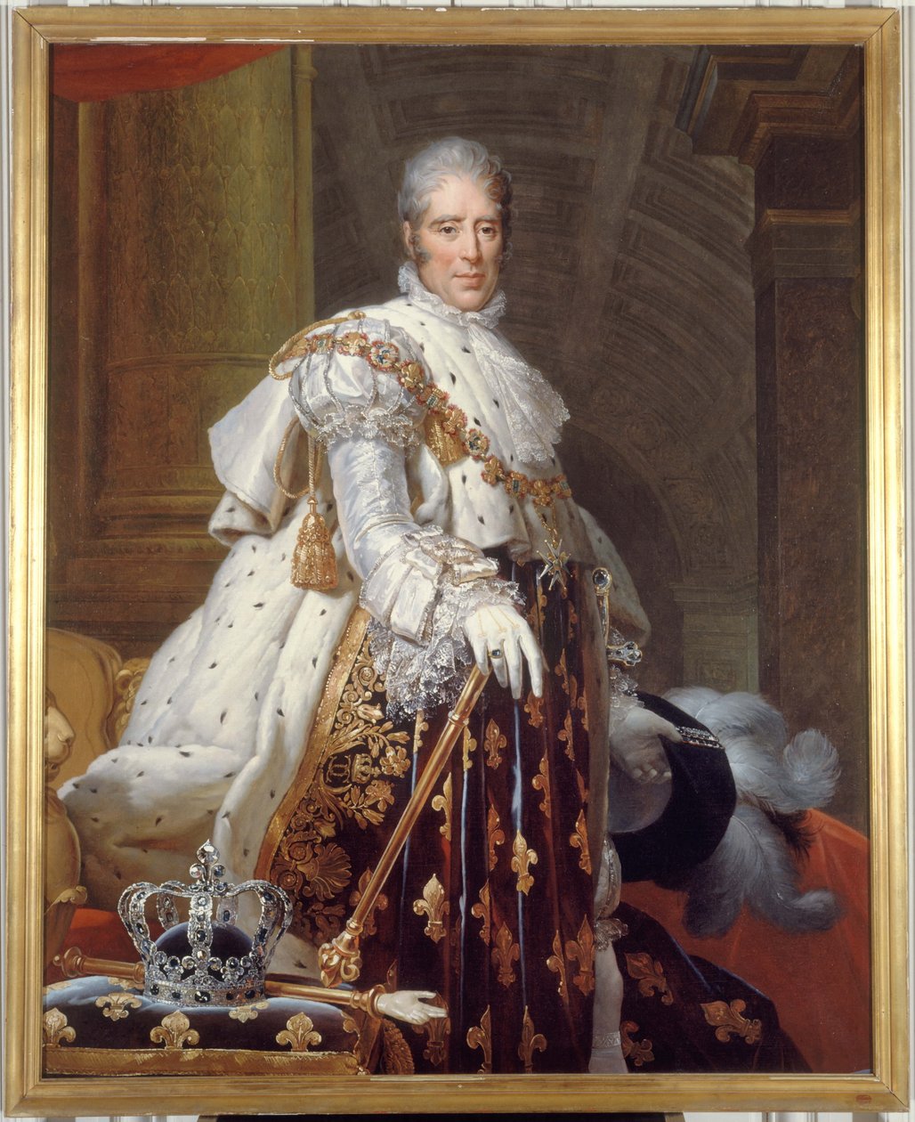 Francês: Portrait de Charles X (1757-1836), roi de France, en costume de sacre de Workshop of François Gérard
