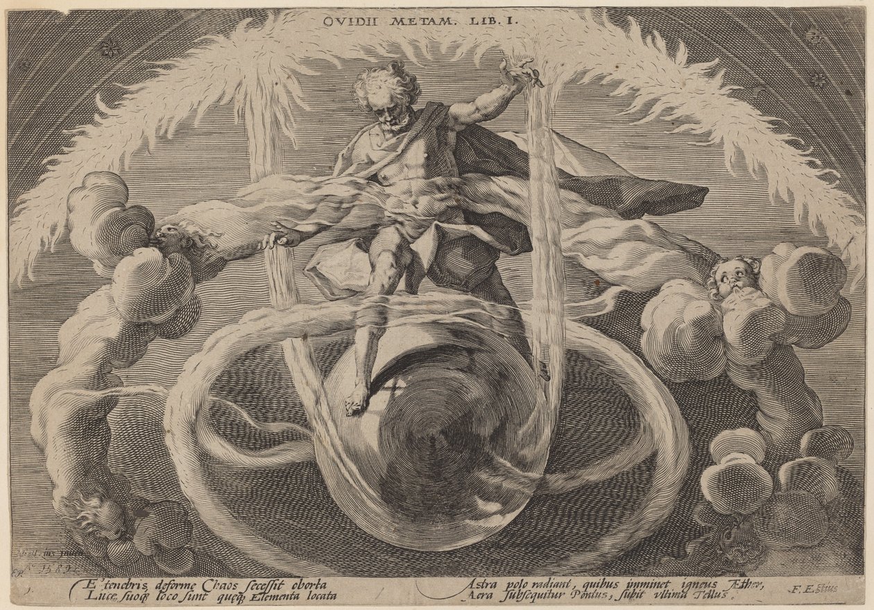 Caos: O desembaraço do caos, ou a criação dos elementos de Workshop of Hendrick Goltzius, after Hendrick Goltzius