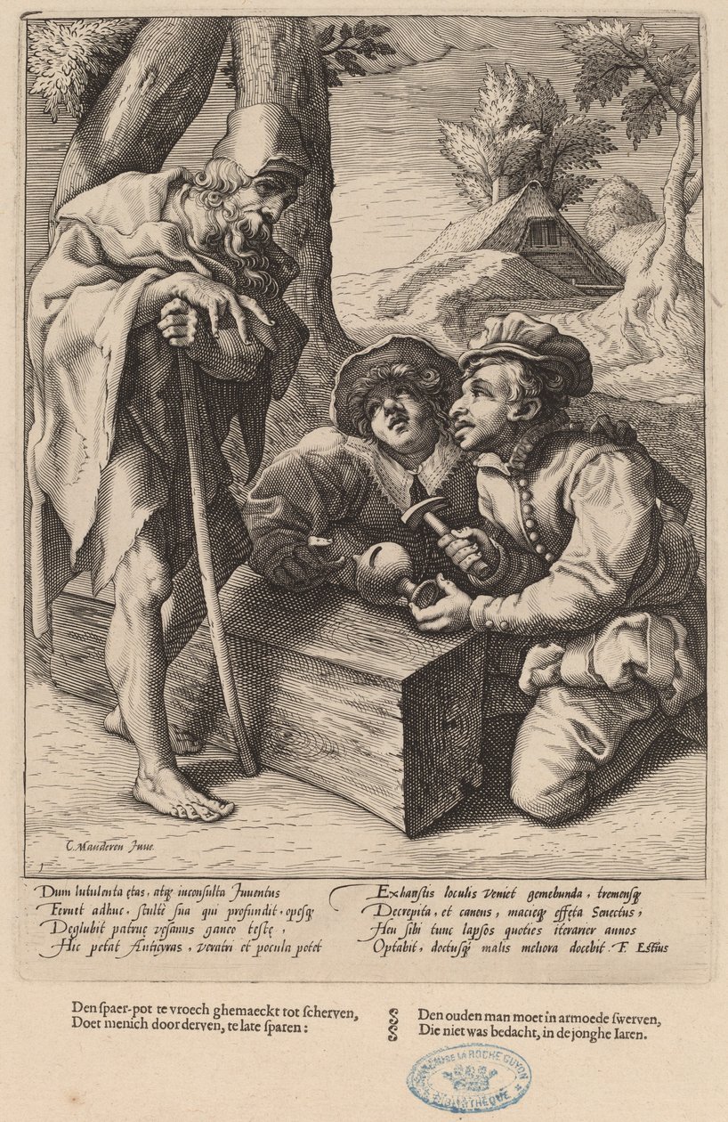 Não gaste suas economias cedo demais de Workshop of Hendrick Goltzius, after Karel van Mander I