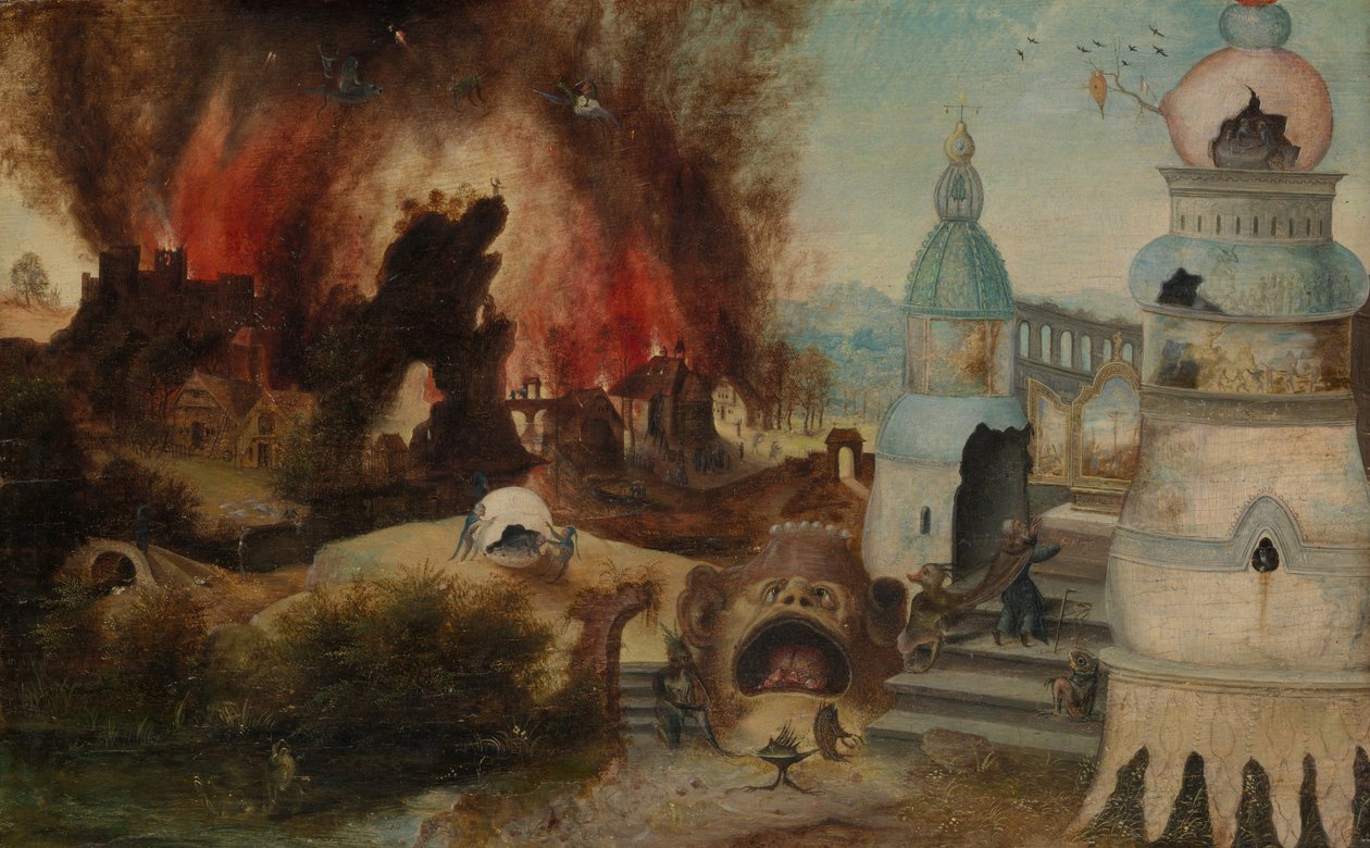 A Tentação de Santo António, c. 1550-60. de Workshop of Herri met de Bles