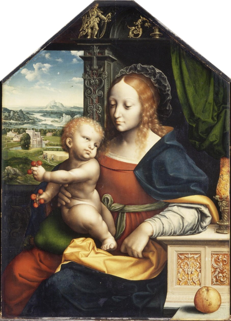Holandês: A Madona das Cerejas Madona das Cerejas de Workshop of Joos van Cleve