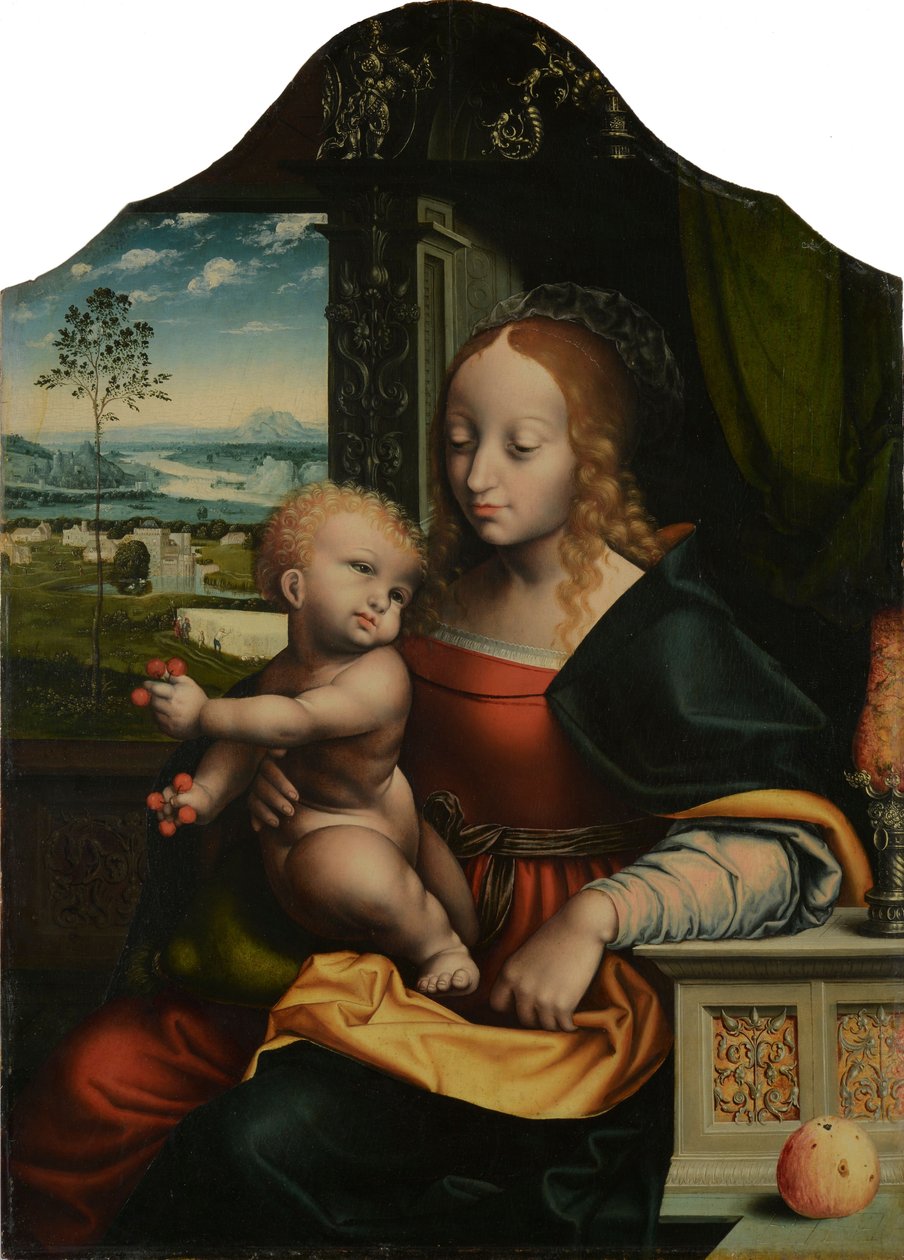 Madoona com criança de Workshop of Joos van Cleve