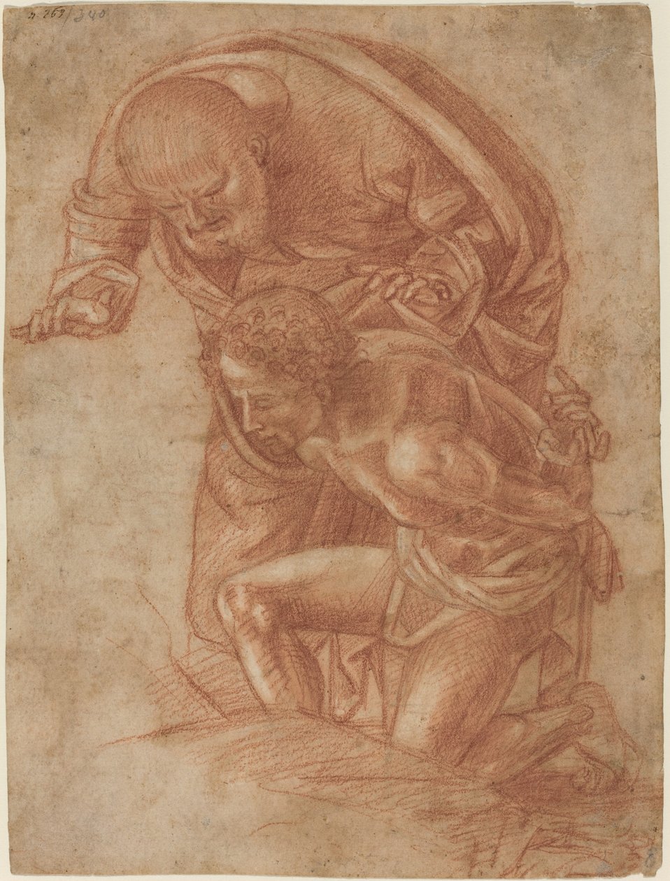 O sacrifício de Isaque de Workshop of Luca Signorelli