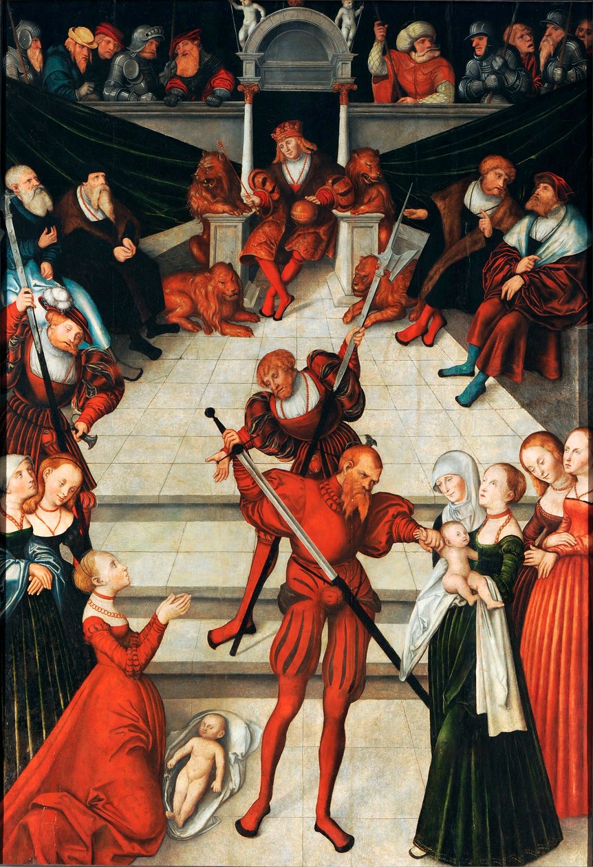 Alemão: O Julgamento de Salomão O Julgamento de Salomão de workshop of Lucas Cranach the Elder