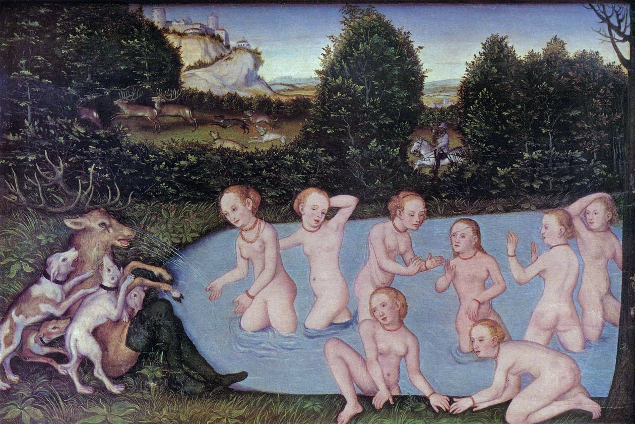 Alemão: Diana und Aktäon Diana e Actaeon de workshop of Lucas Cranach the Elder
