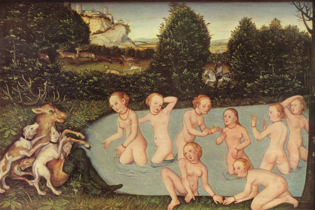 Alemão: Diana und Aktäon Diana e Actaeon de workshop of Lucas Cranach the Elder