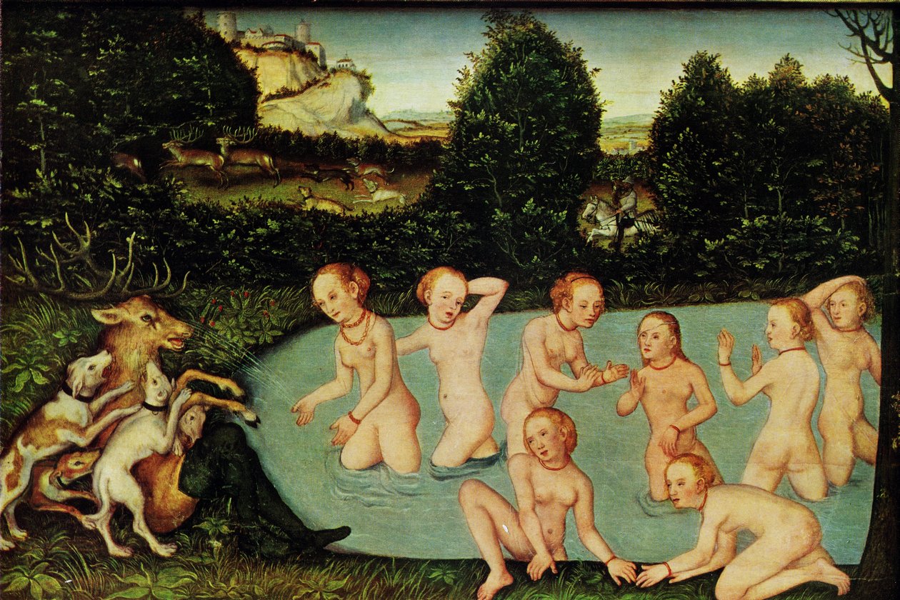 Alemão: Diana und Aktäon Diana e Actaeon de workshop of Lucas Cranach the Elder