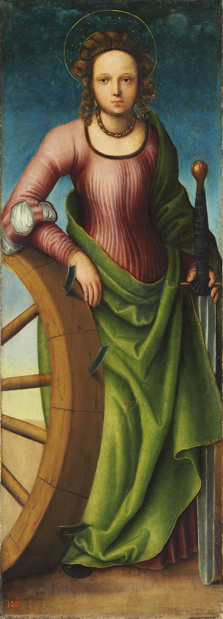 Alemão: Die Hl. Katharina Santa Catarina de Alexandria de workshop of Lucas Cranach the Elder