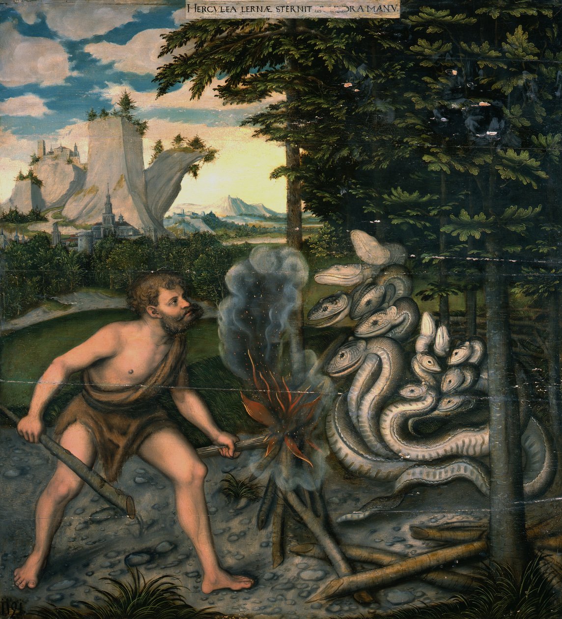Hércules e a Hidra de workshop of Lucas Cranach the Elder