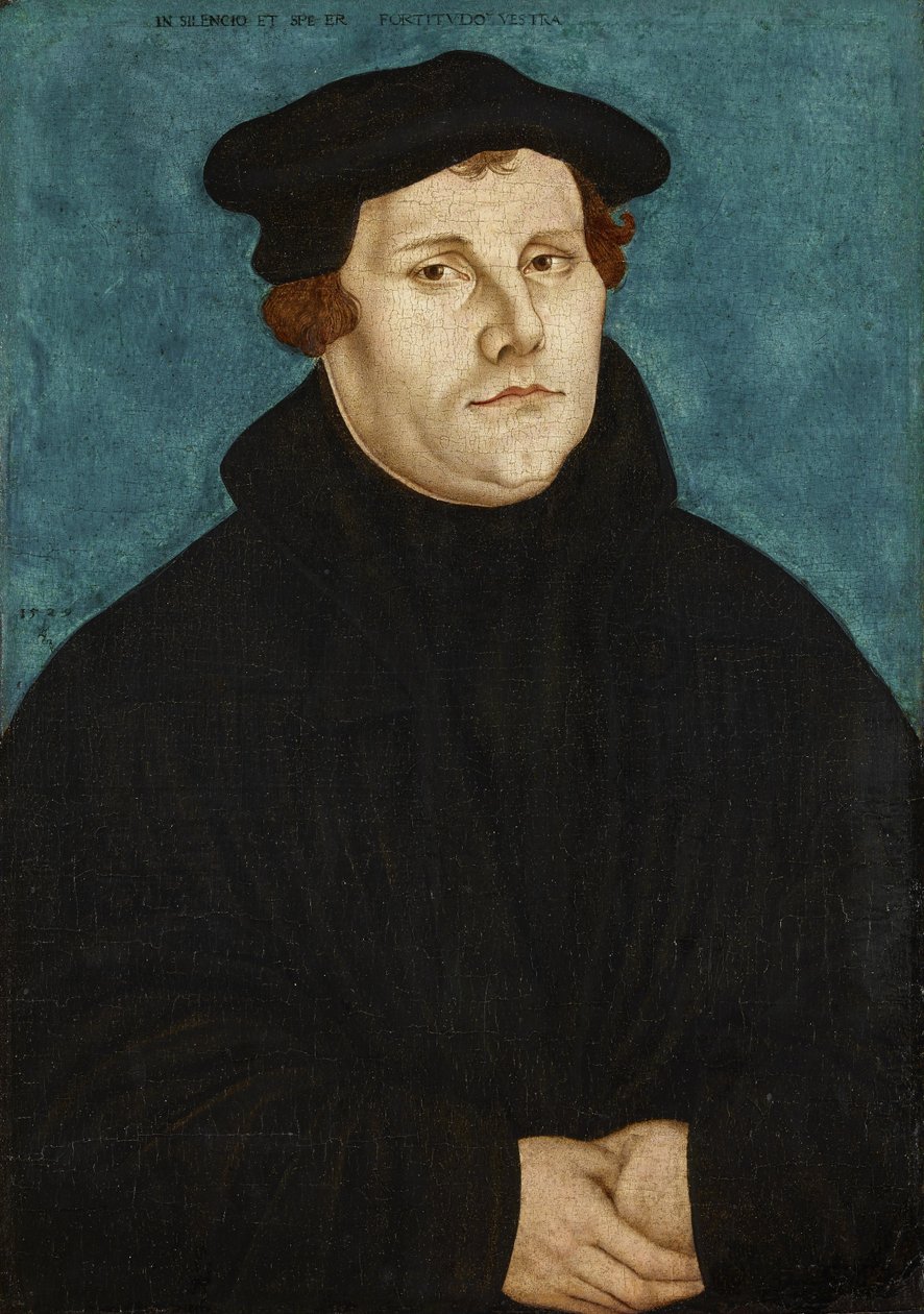 Martinho Lutero, busto, virado para a direita de workshop of Lucas Cranach the Elder