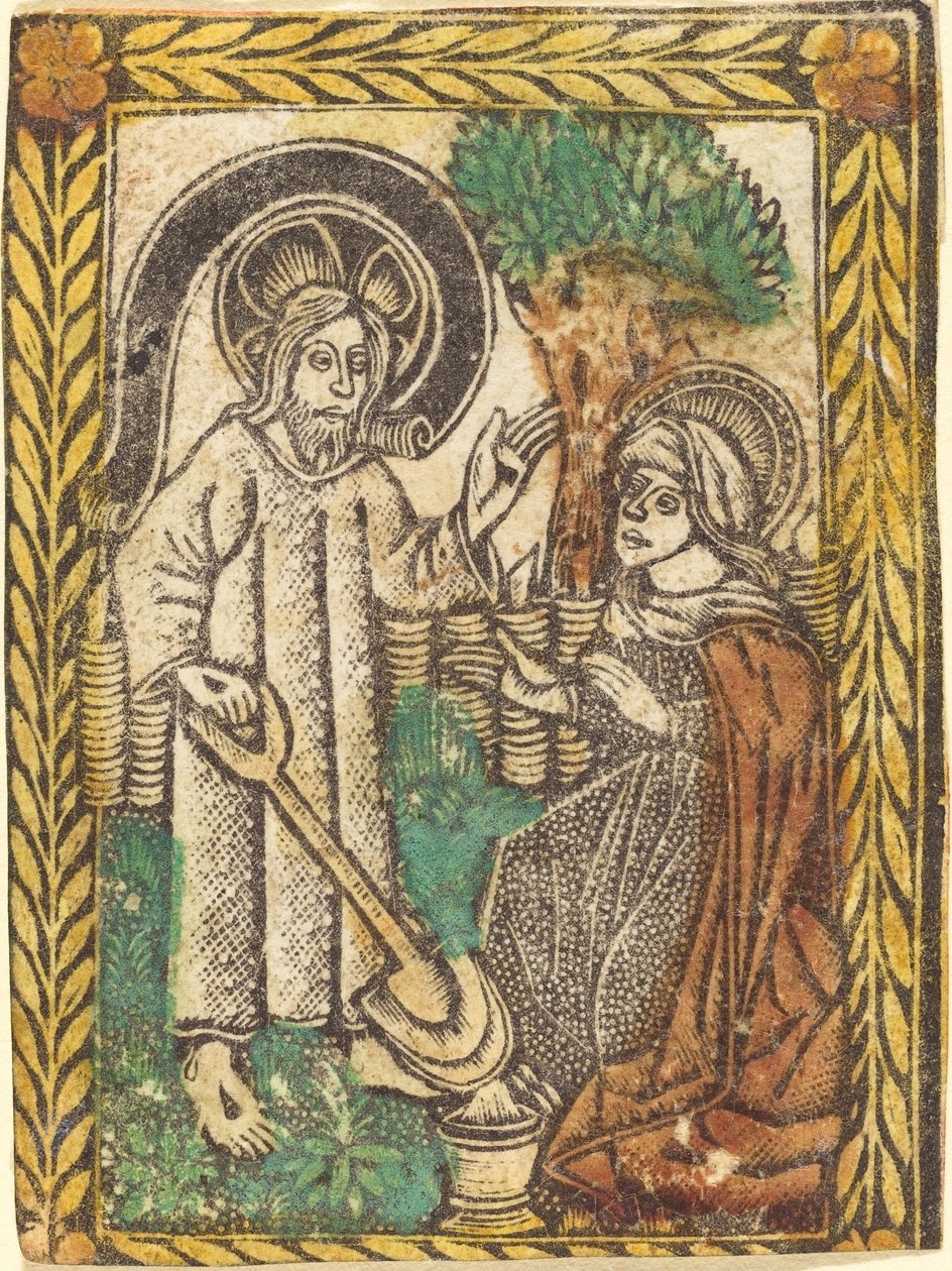 Cristo aparecendo a Madalena como um Gardner de Workshop of Master of the Borders with