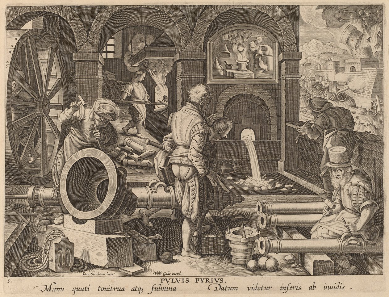 Pó de Pólvora (Pólvora) de Workshop of Philip Galle after Jan van der Straet