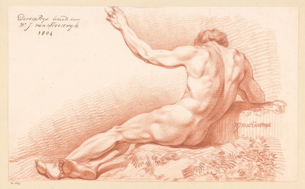 Nu masculino sentado, visto por trás (3º prémio 1804) de Wouter Johannes van Troostwijk