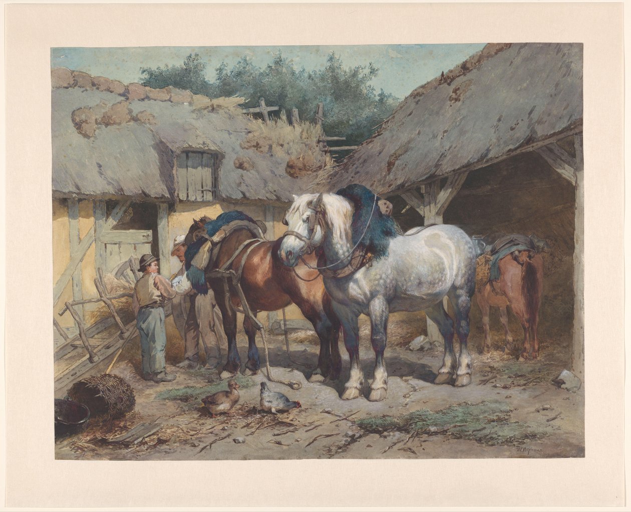 Cavalos num estábulo de Wouter  Verschuur
