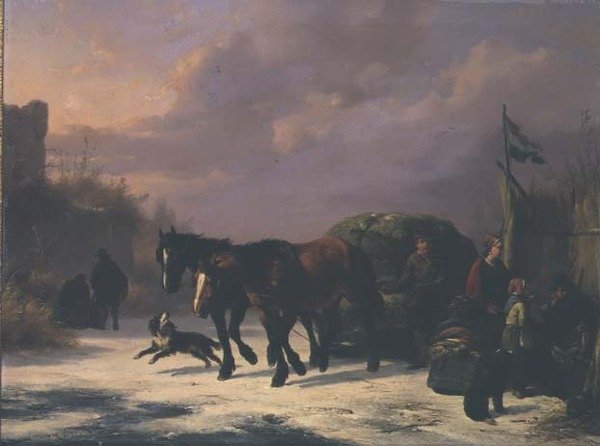 Uma marreta puxada a cavalo por cabina de Wouterus Verschuur