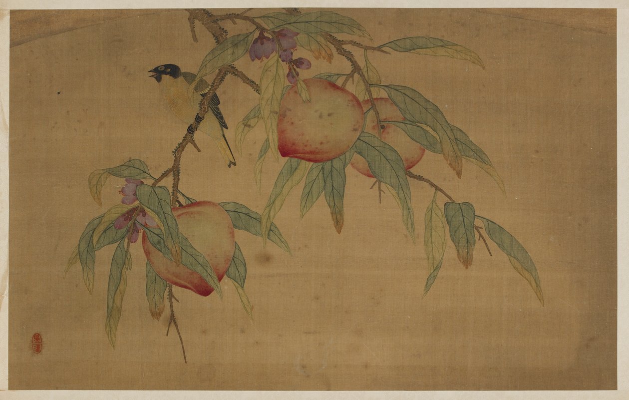 Bird, Fruit, and Flowers, Qing dynasty, 1741. de Wu Zhang