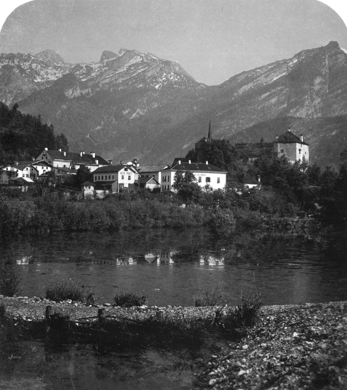 Golling e Tennengebirge, Salzburgo, Áustria, c1900s. de Wurthle and Sons