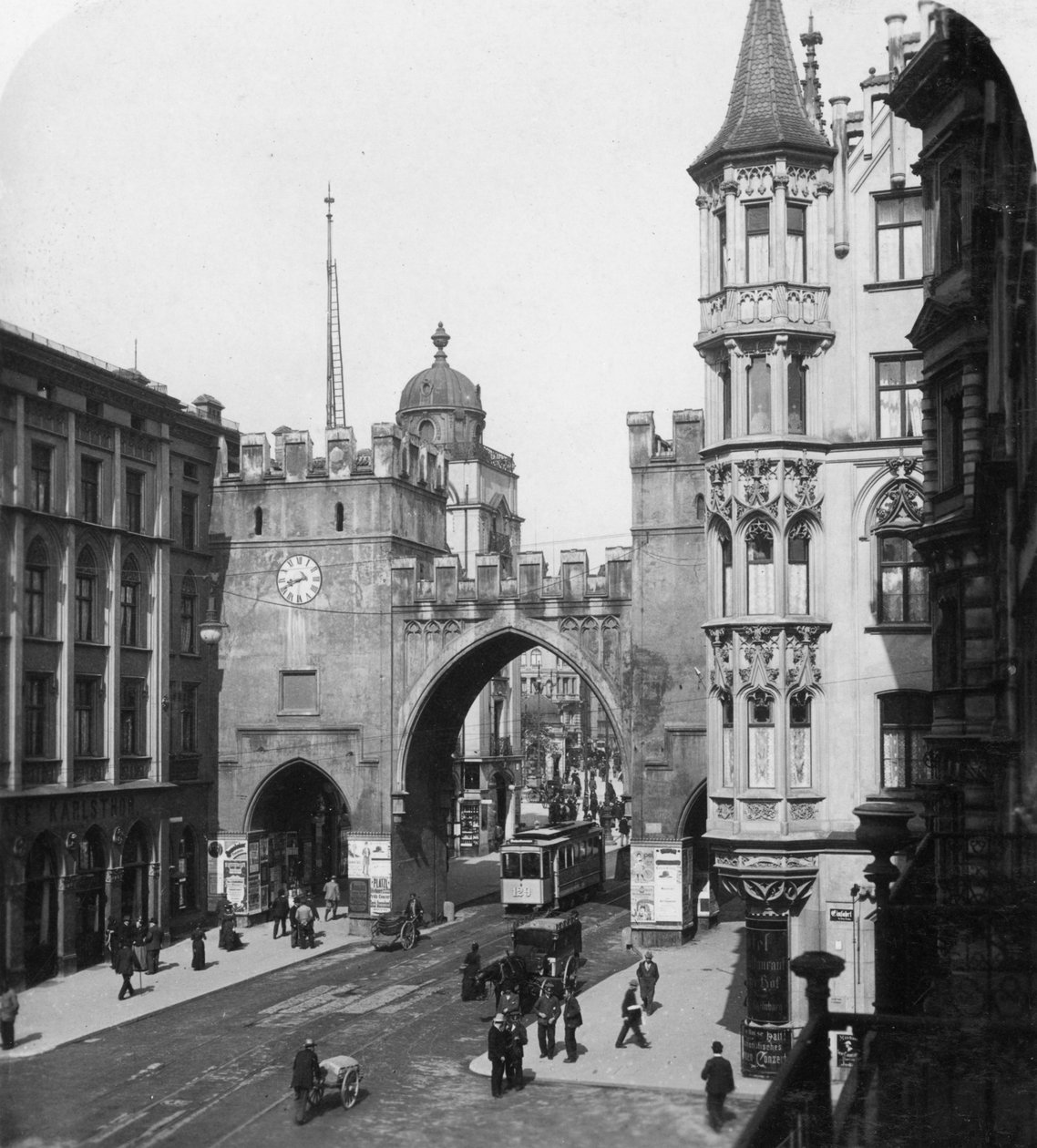 Karlstor Gate, Munique, Alemanha, c1900s. de Wurthle and Sons