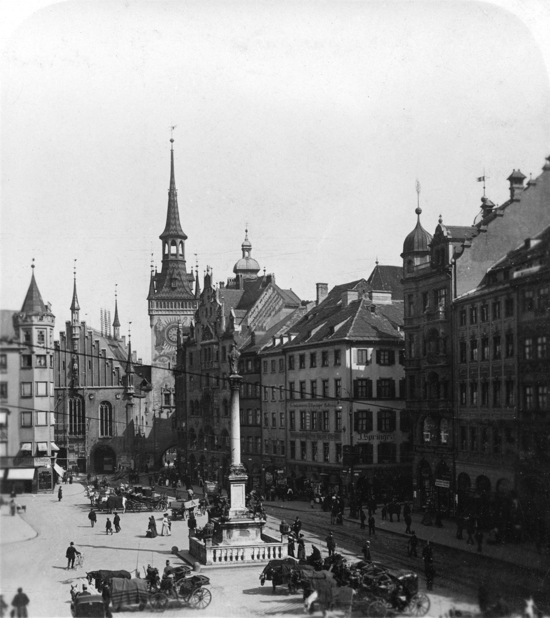 Marienplatz, Munique, Alemanha, c1900 de Wurthle and Sons