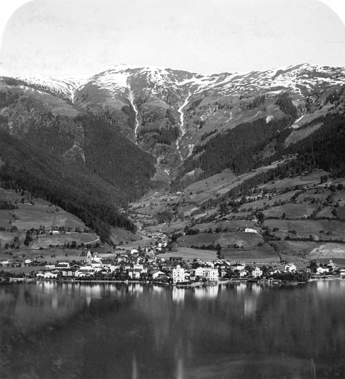 Zell am See e monte Schmittenhöhe, Salzburgo, Áustria, c1900s. de Wurthle and Sons