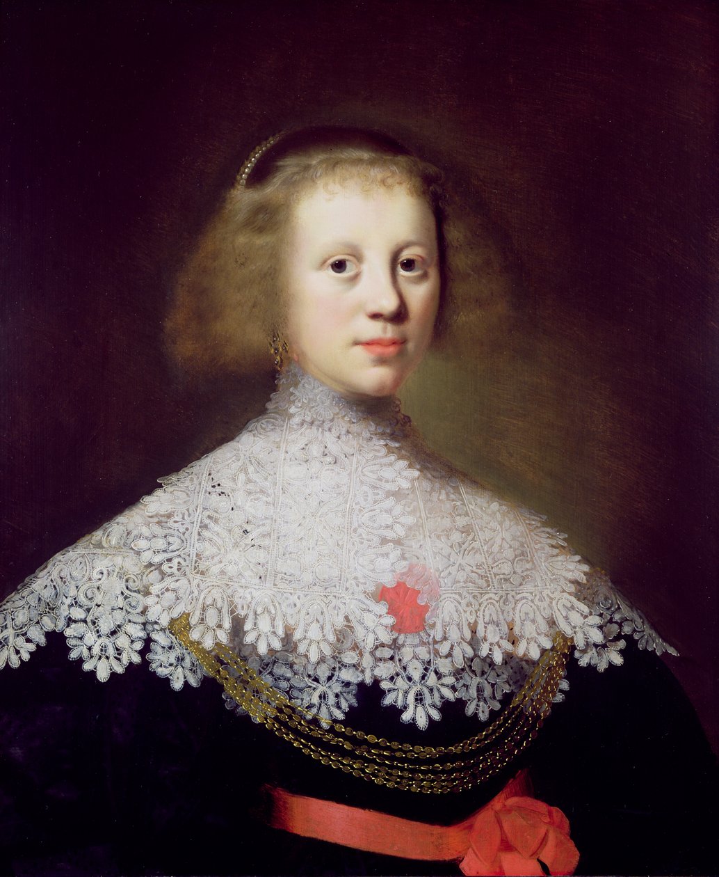 Retrato de uma jovem mulher de Wybrand Simonsz. de Geest