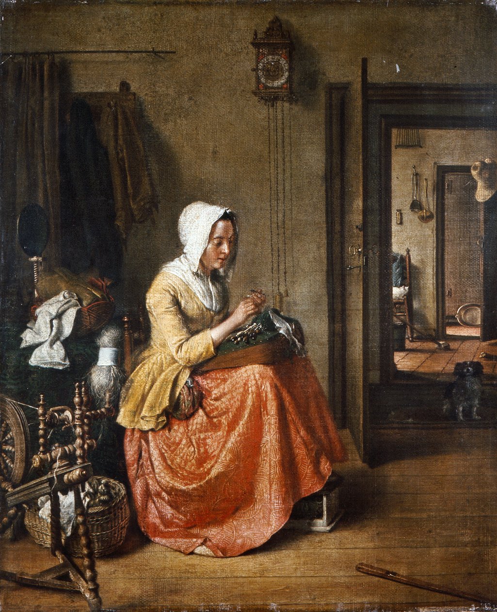 A Rendilheira, c.1831 (óleo sobre tela) de Wybrand Hendriks