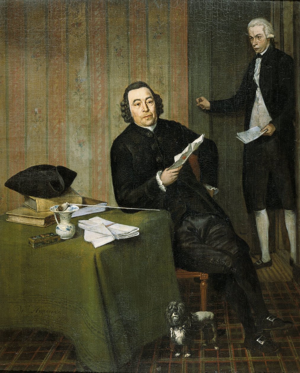 Wernerus Köhne (1725/26-88), Notário de Haarlem, com o seu escrivão Jan Bosch de Wybrand Hendriks