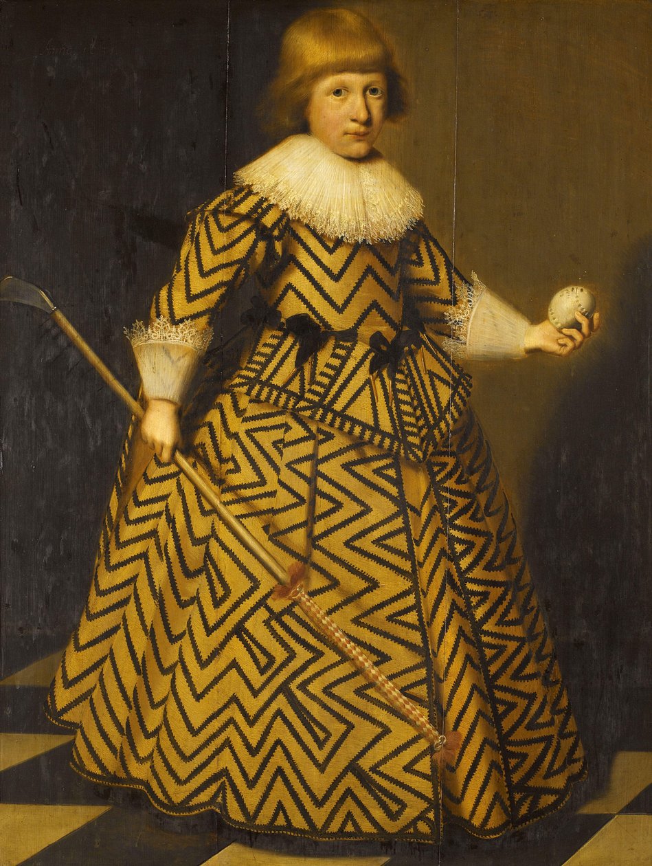 Retrato de um menino com um Kolf Club de Wybrand de Geest (I)