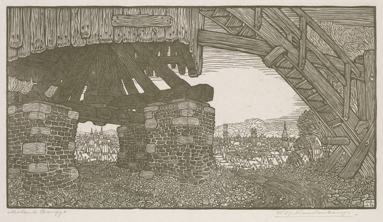 Moinho em Bruges de Wynand Otto Jan Nieuwenkamp