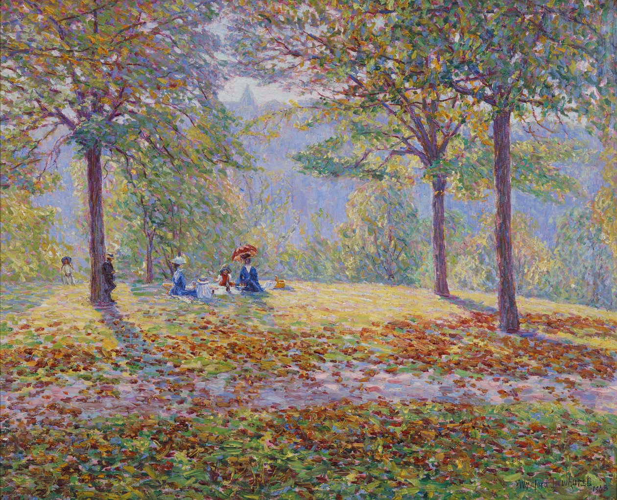 O piquenique (óleo sobre tela) de Wynford Dewhurst