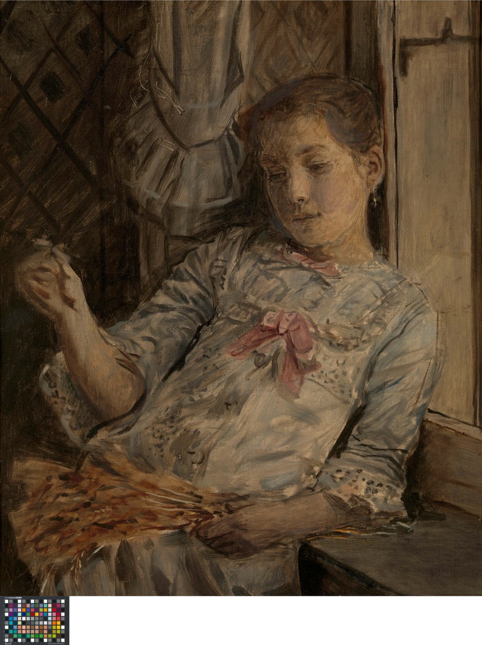 Retrato de Lucy Baldouf, a enteada do artista de Xavier Mellery