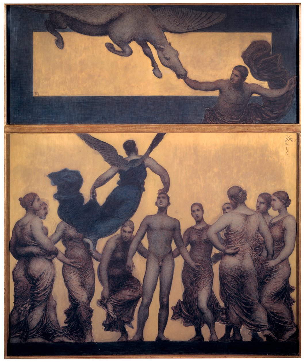 A Inspiração (óleo sobre tela) de Xavier Mellery