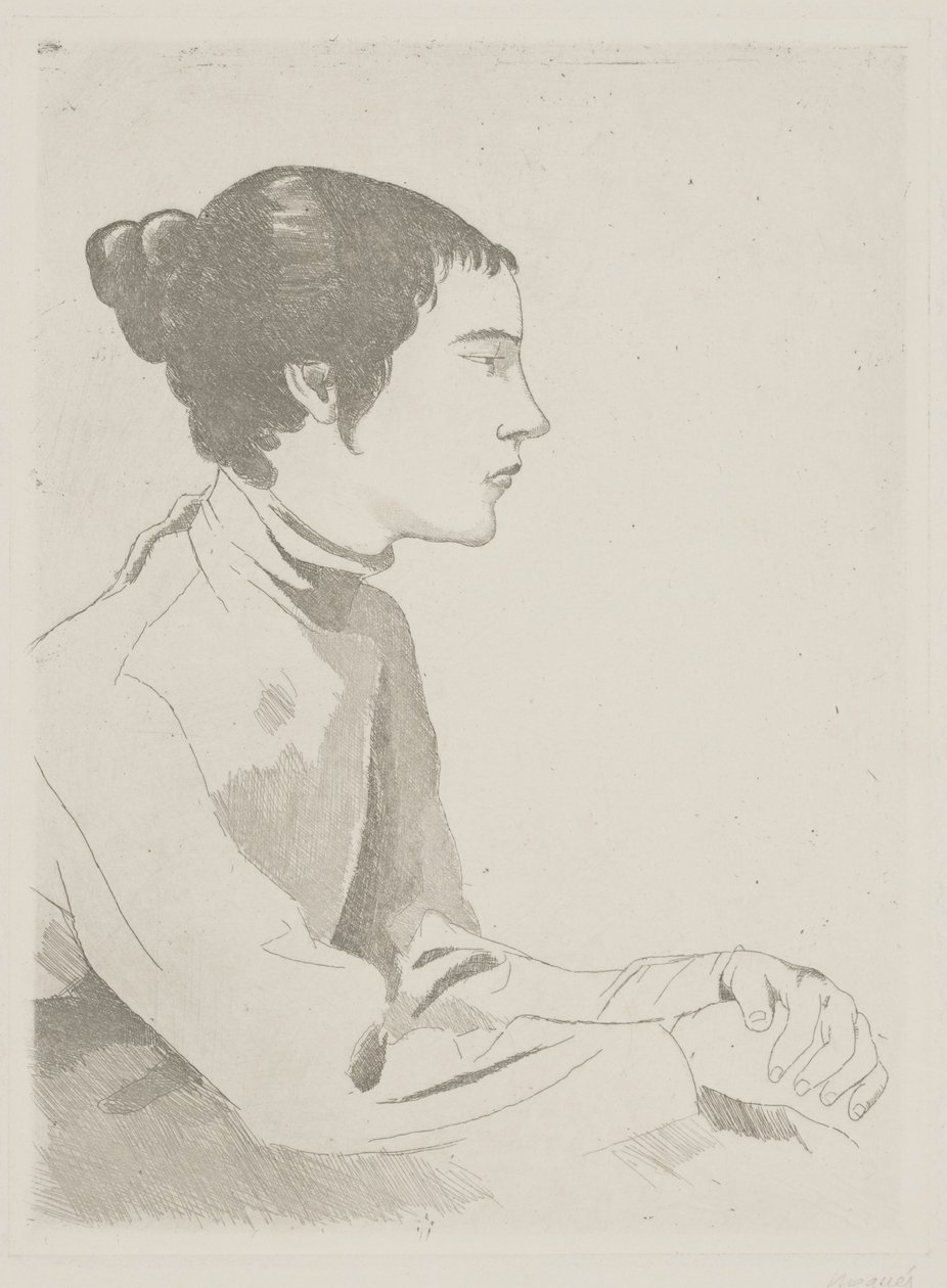 Retrato de uma mulher (gravura) de Xavier Nogues