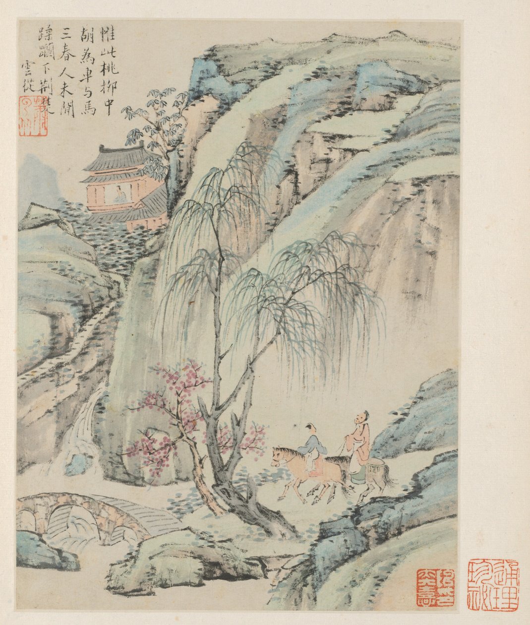 Álbum de Paisagens Sazonais, Folha B folha anterior 1, 1668. de Xiao Yuncong