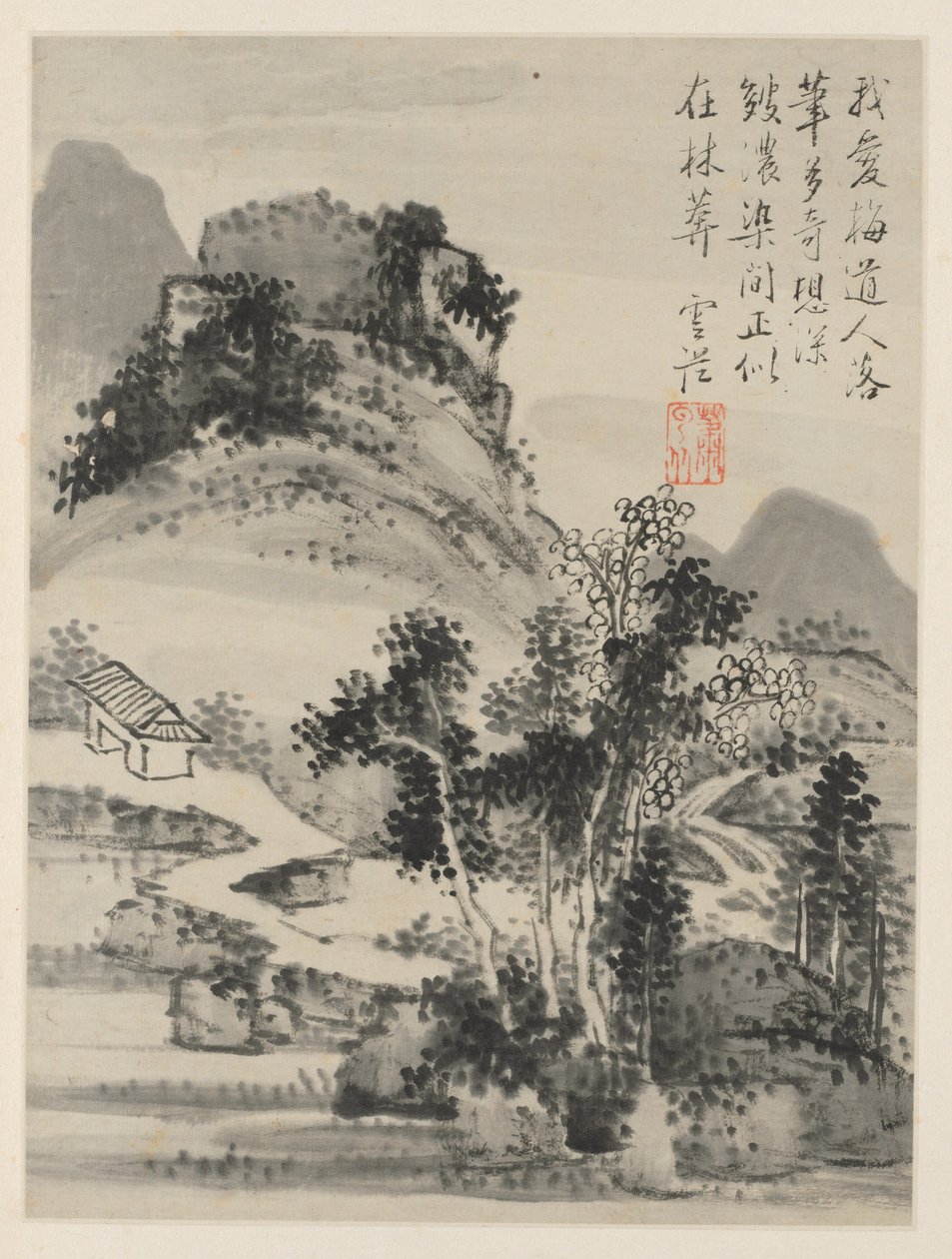 Álbum de Paisagens Sazonais, Folha D folha anterior 2, 1668. de Xiao Yuncong