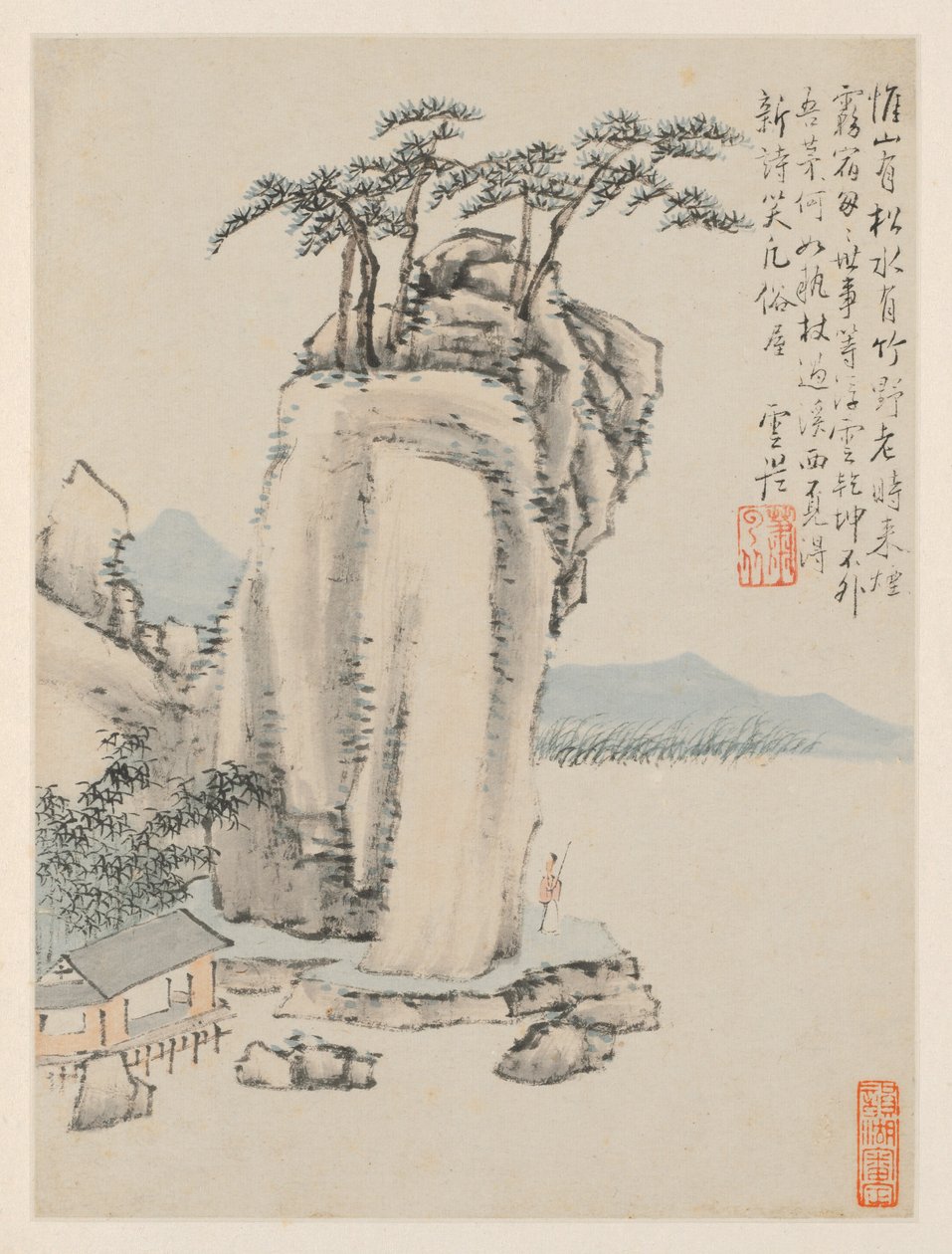 Álbum de Paisagens Sazonais, Folha G folha anterior 7, 1668. de Xiao Yuncong