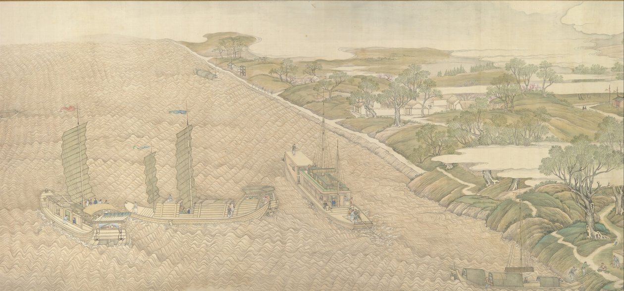 Os Imperadores de Qianlong, Excursão de Inspeção no Sul, Rolo Quatro: A Confluência do Huai ..., 1770. de Xu Yang