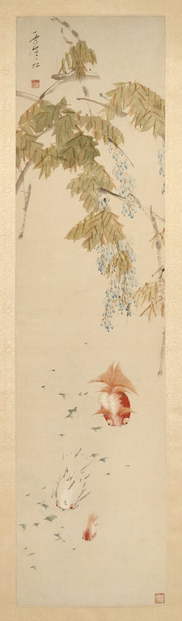 Glicínias e peixes dourados 紫藤金魚圖 de Xugu