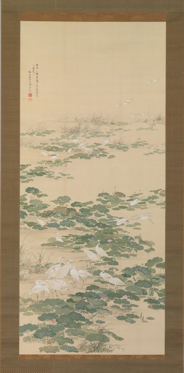 Egrets in a Lotus Pond, 1852. de Yamamoto Baiitsu