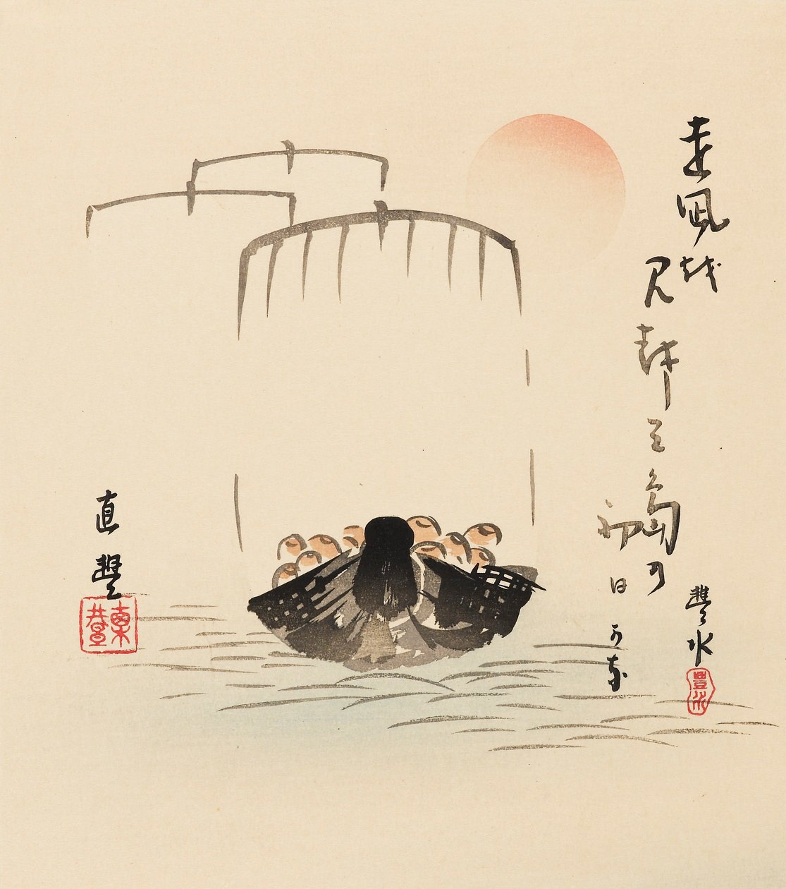 Gravura em xilogravura - Takarabune, final do século XIX de Yamamoto Hosui