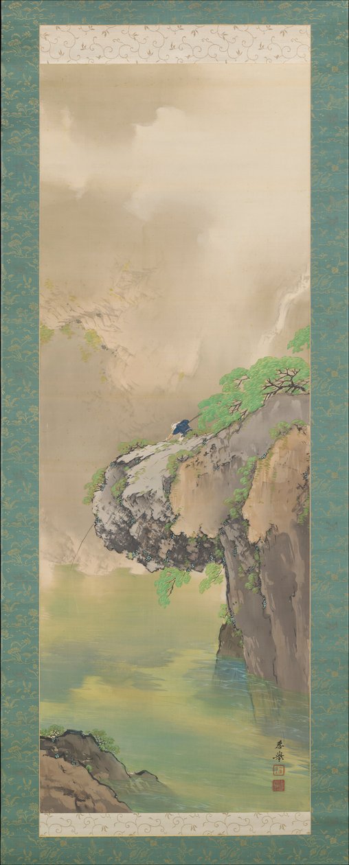 Pesca por um riacho de montanha de Yamamoto Shunkyo