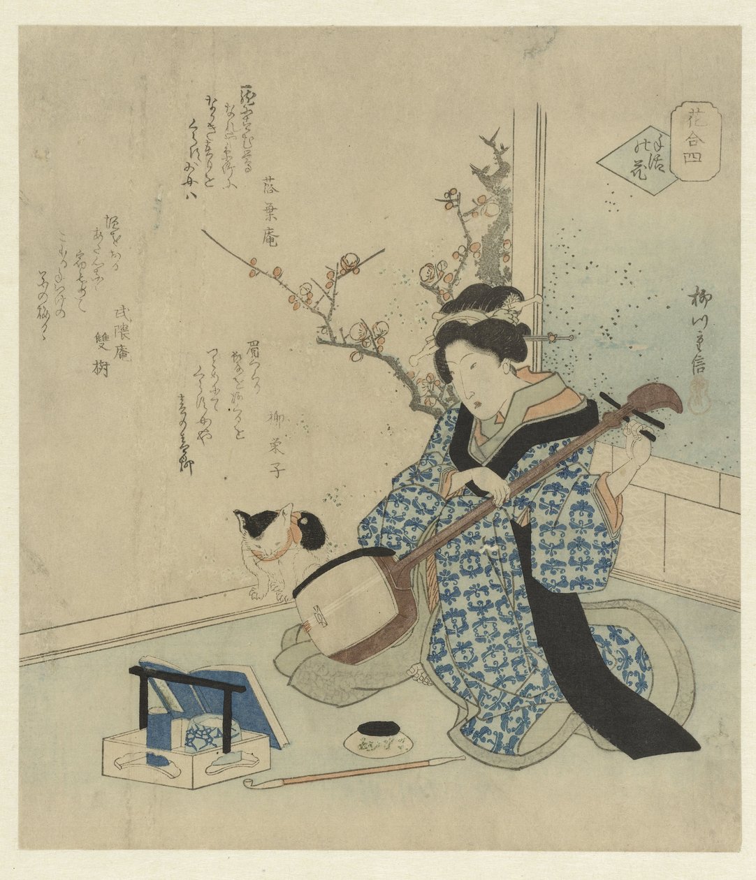 Geisha Tuning her Shamisen de Yanagawa Shigenobu (II)