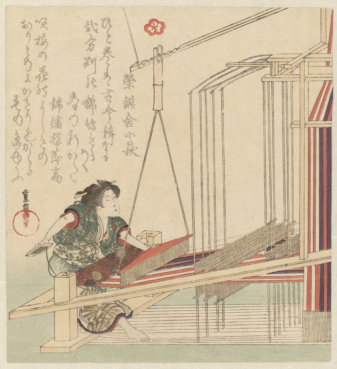 Mulher atrás do tear de Yanagawa Shigenobu (II)