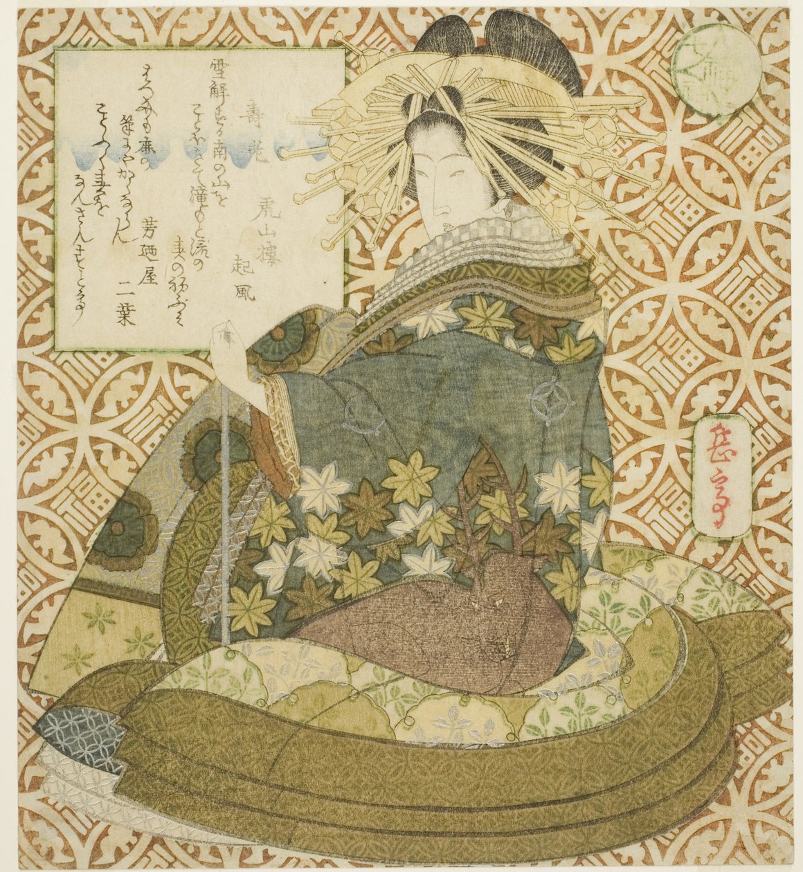 Jurojin, da série "Uma Paródia dos Sete Deuses da Boa Fortuna (Mitate shichifukujin)" de Yashima Gakutei