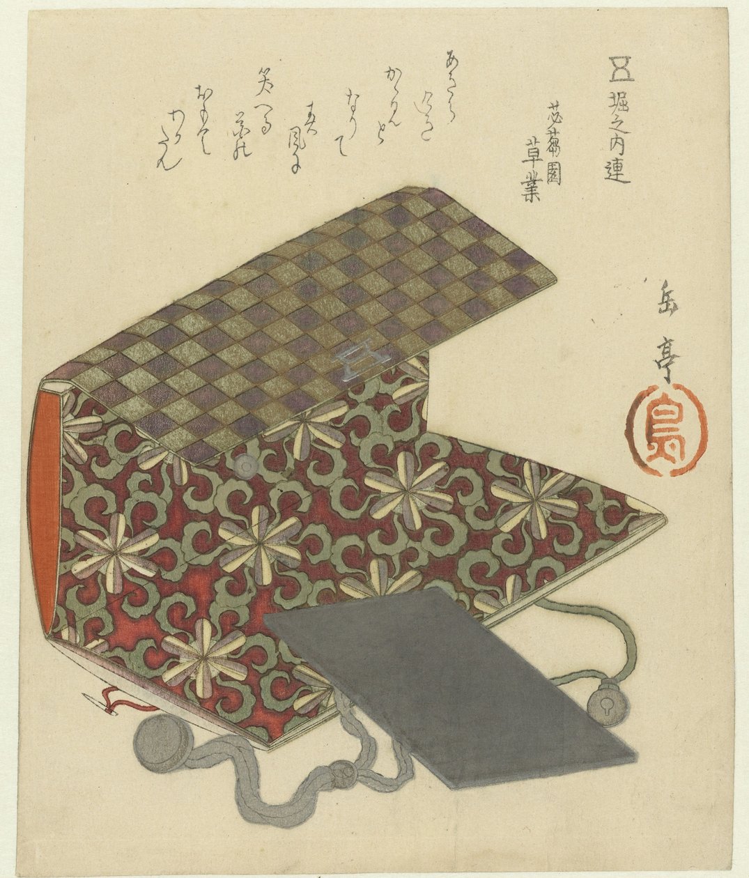 Bolsa e espelho de Yashima Gakutei