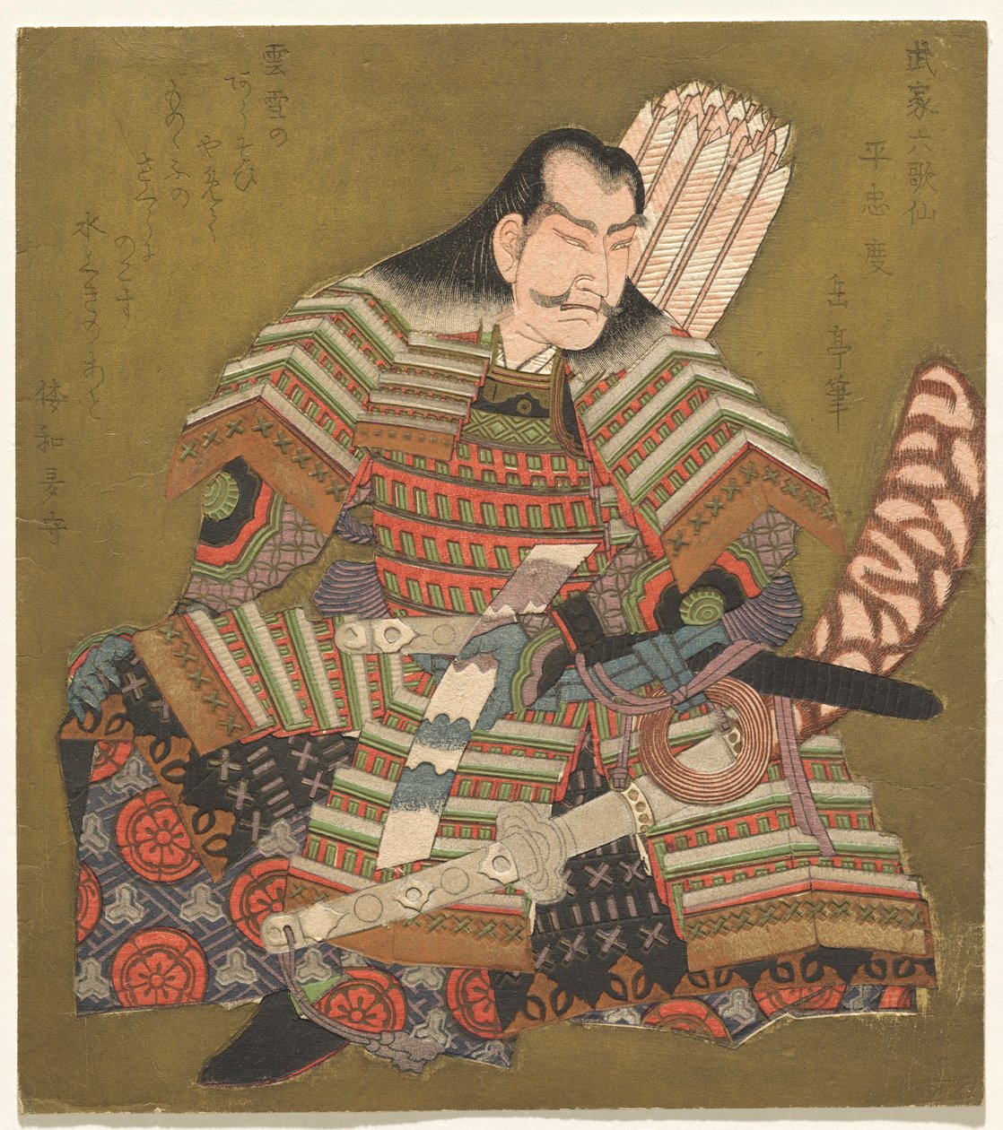 Taira no Tadanori, dos Guerreiros da Série como os Seis Poetas Imortais de Yashima Gakutei