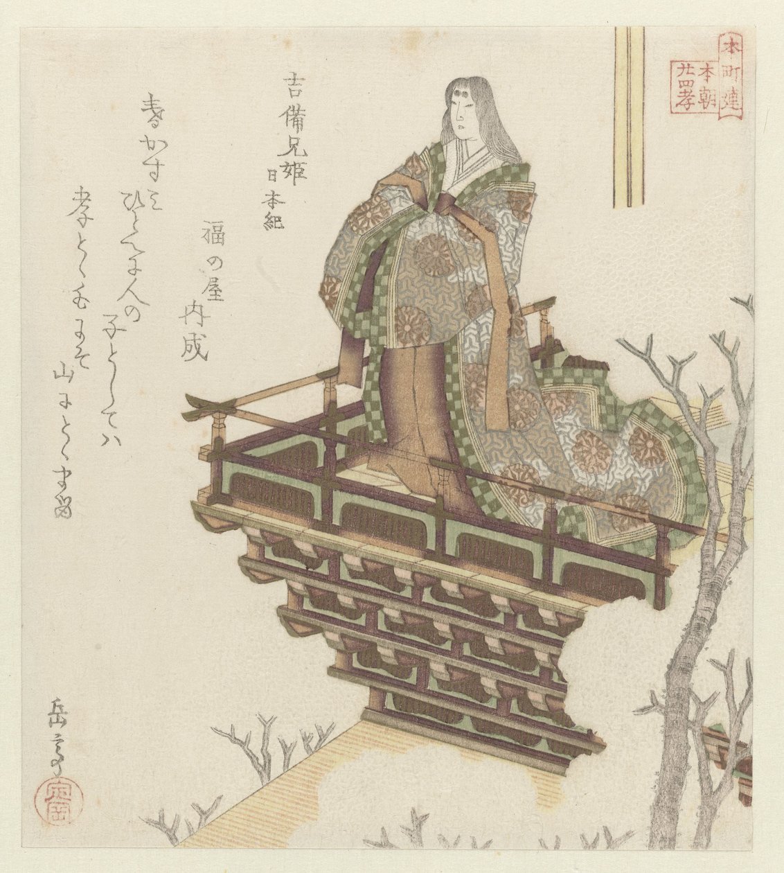 Vinte e quatro exemplos japoneses de piedade filial para os Honchôren (título da série) de Yashima Gakutei