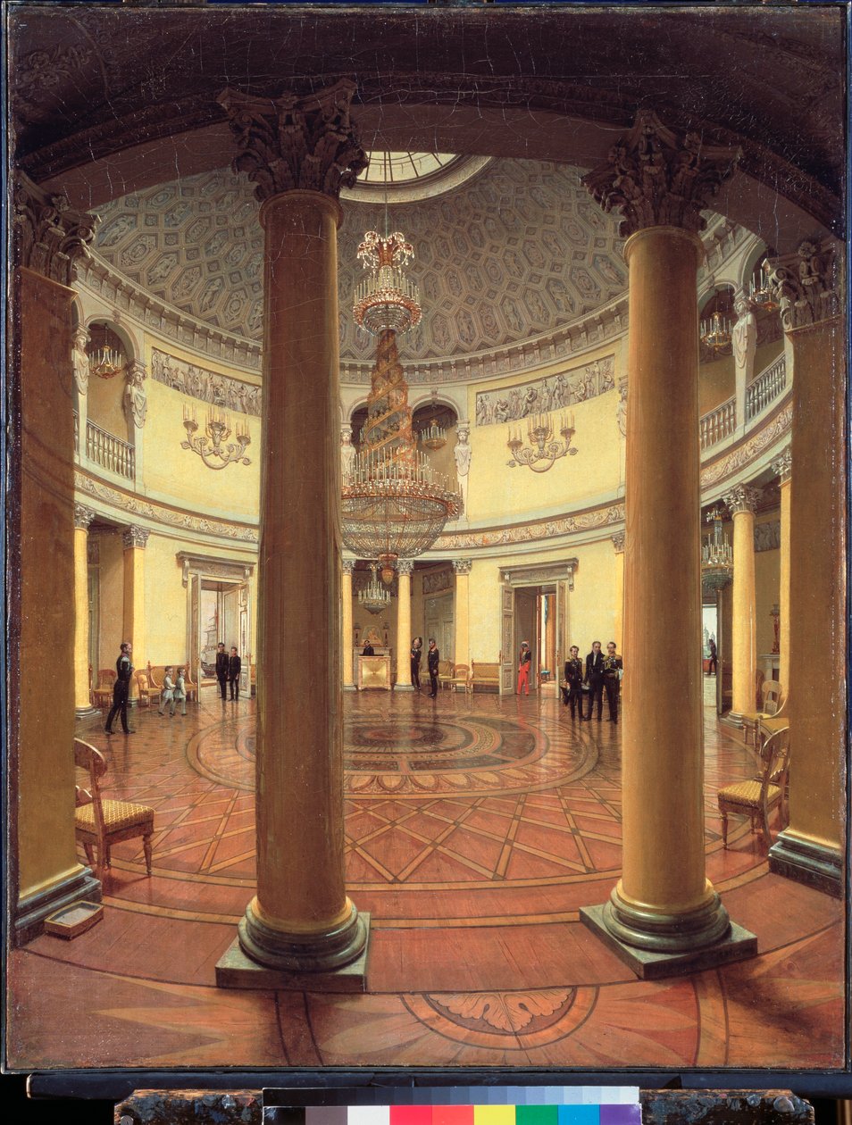 A Rotunda do Palácio de Inverno em São Petersburgo - Pintura de Yefim Tukharinov (?), óleo sobre tela de Yefim Tukharinov