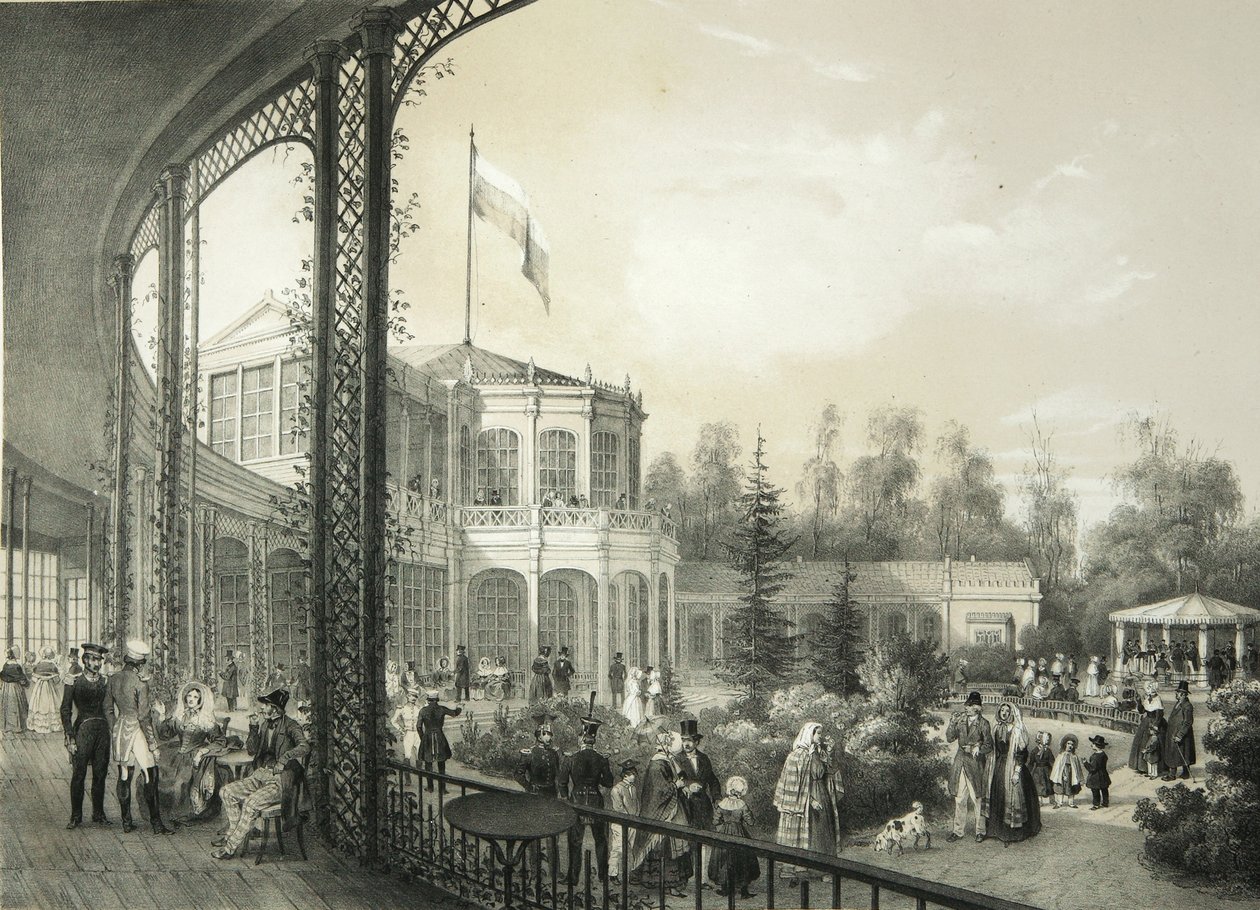 A estação ferroviária em Pavlovsk, 1840-1850 de Yegor Yegorovich Meier