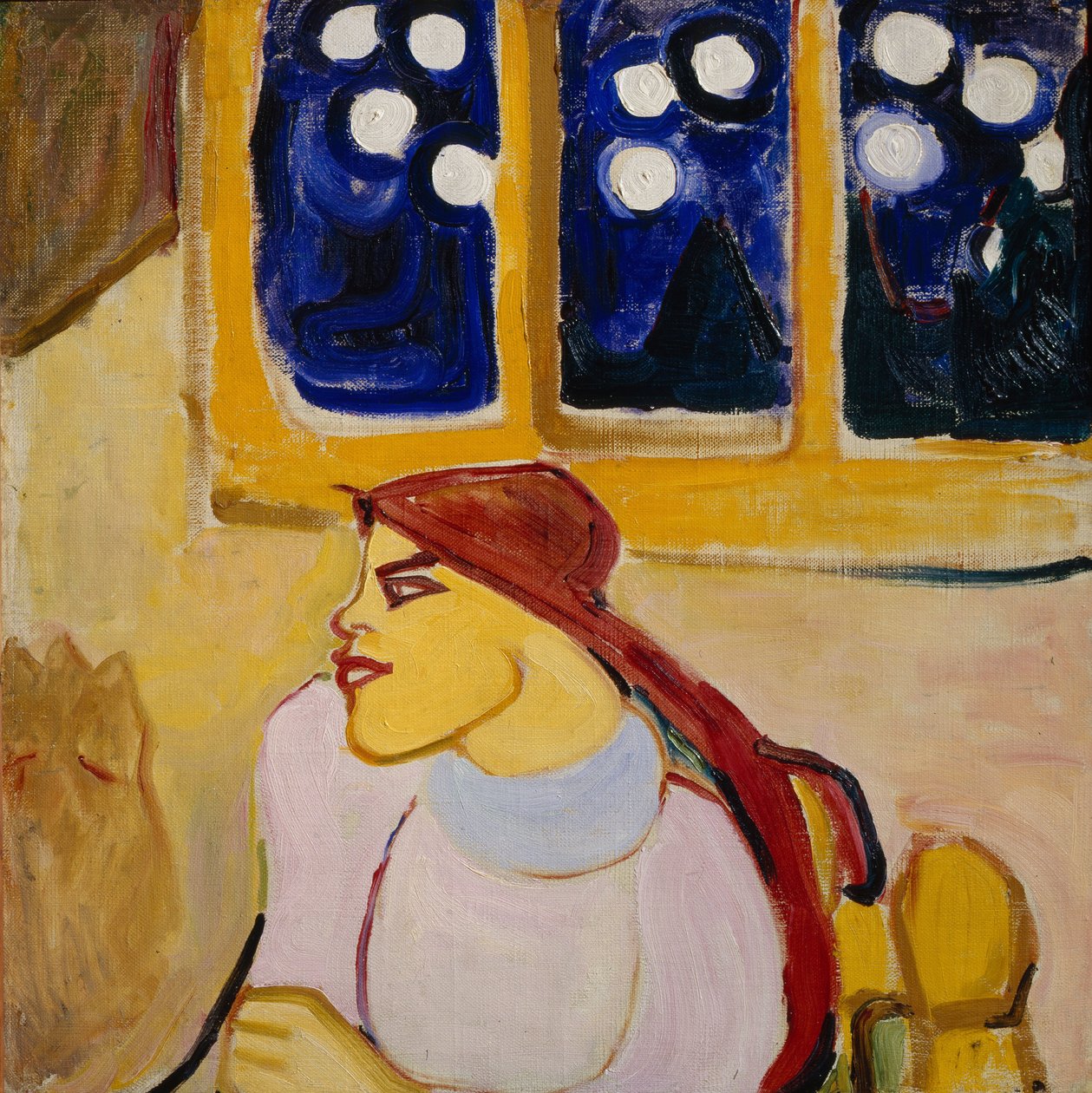 Mulher em um lenço Uma princesa escandinava, 1910 de Yelena Genrichovna Guro